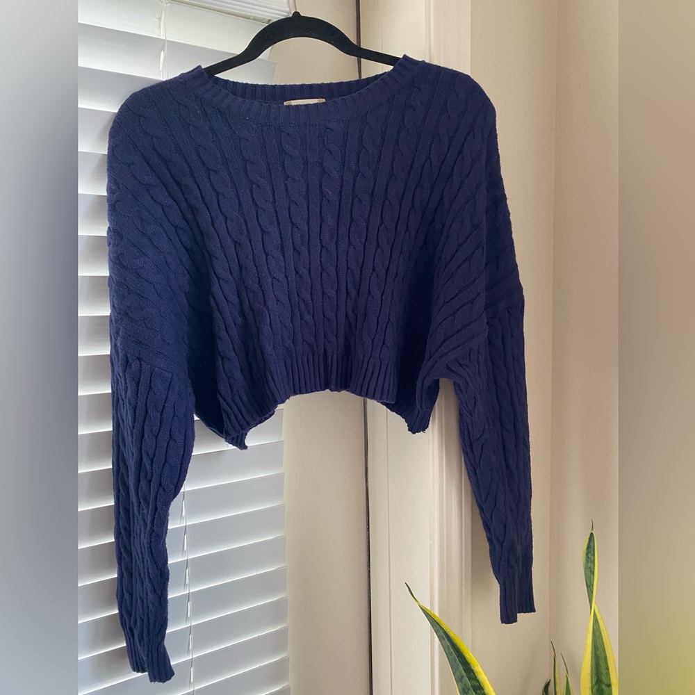 Blue Cropped Sweater